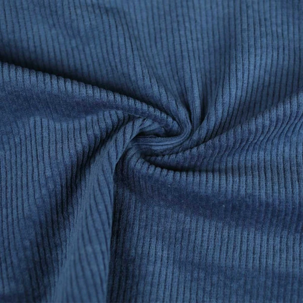 Tissu velours côtelé coton stretch uni - navy | Pour couture d'habits en velours de poids moyen
