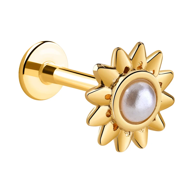 Labret (surgical steel, gold, shiny finish) Acier chirugical 316L / Plaqué or / Laiton plaqué or