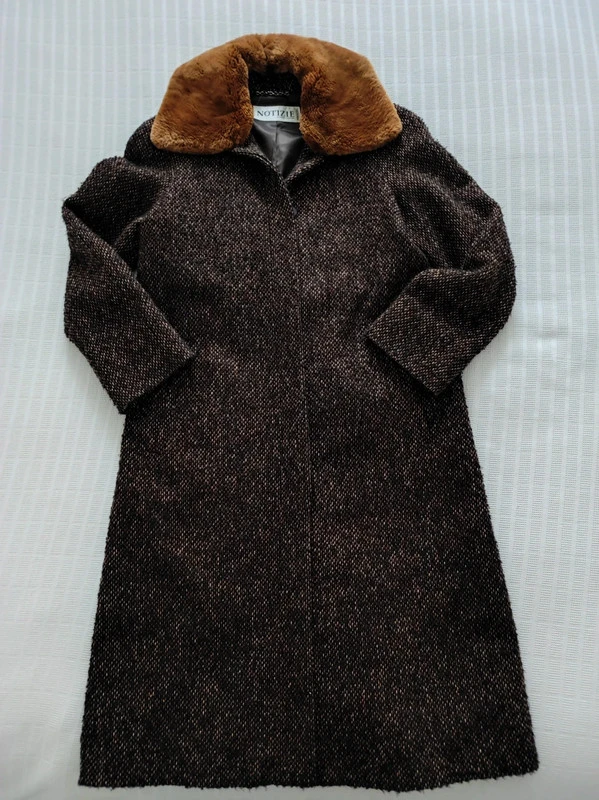 Manteau droit long laine 38