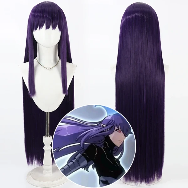 Perruque de Cosplay Esil Radiru à nivellement Solo, cheveux longs et lisses violets résistants à la chaleur de 100cm - AliExpress 200000532