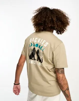Dickies - Kerby - T-shirt avec imprimé loups dans le dos - Beige