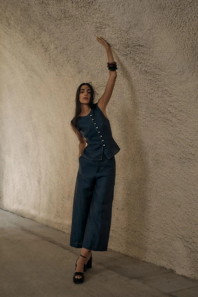 PANTALON JUPE-CULOTTE EN LIN