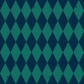 Gritty Harlequin (blue & green) Fabric | Spoonflower