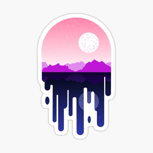 Paysage d'égouttement subtil Genderfluid | Sticker