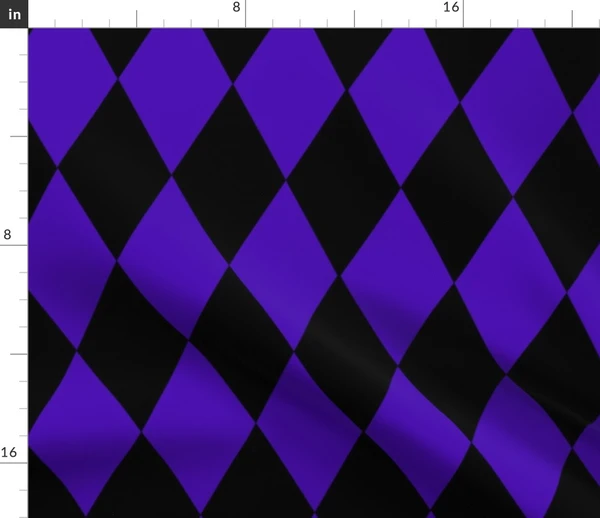 Black Purple Harlequin Fabric | Spoonflower