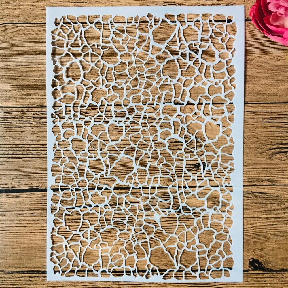 Pochoirs de texture irrégulière en mosaïque A4 à faire soi-même, pour peinture murale, scrapbooking, coloration, gaufrage, modèle décoratif d'album, 29x21cm,