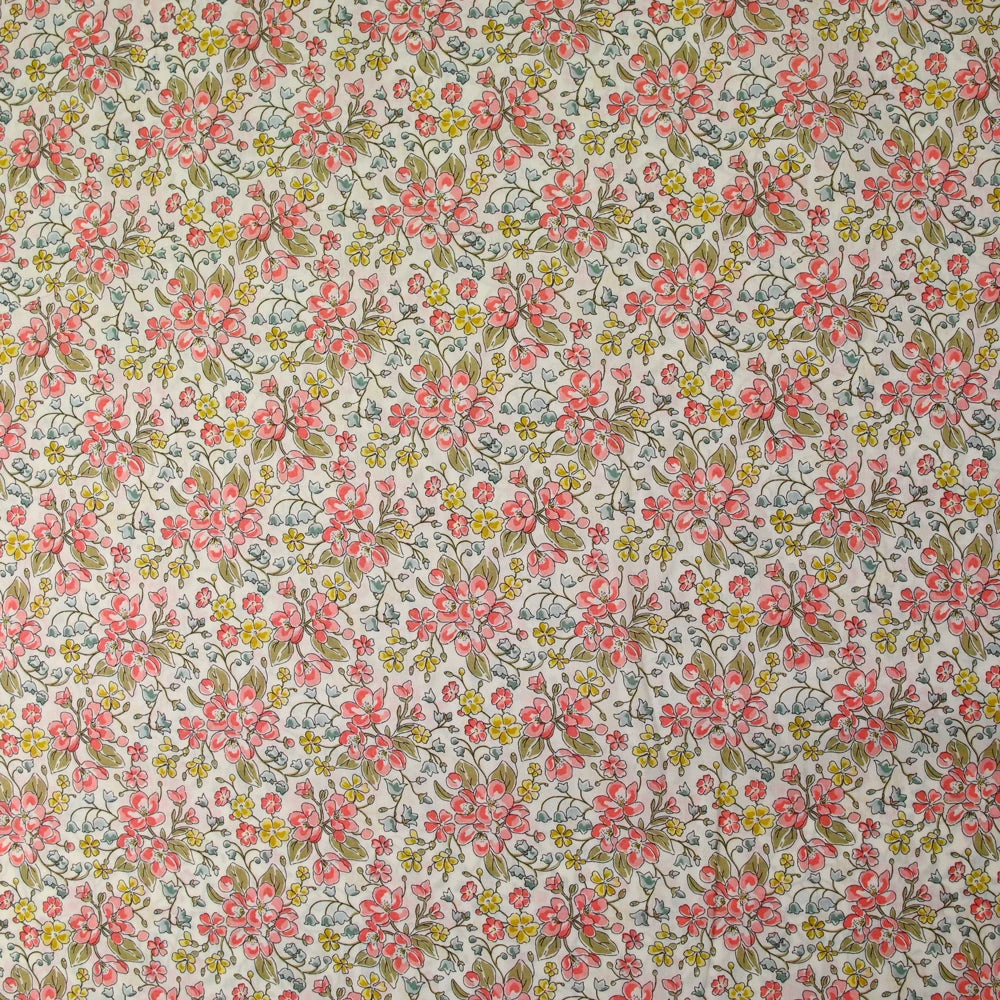 Coton liberty ® Daisy Annabel corail au mètre