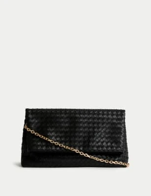 Pochette tissée en similicuir