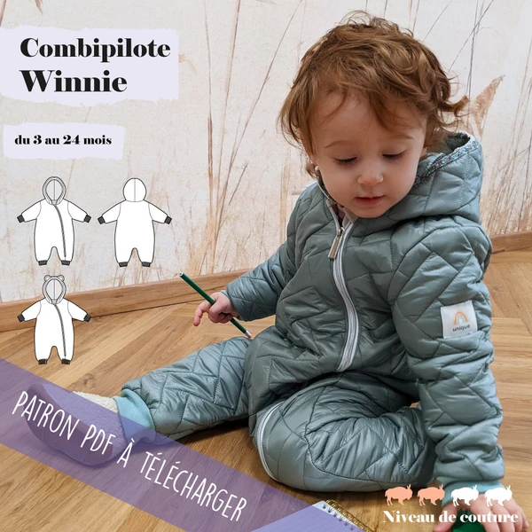 Patron Bébé : Combipilote Winnie 3 au 24 mois (PDF)