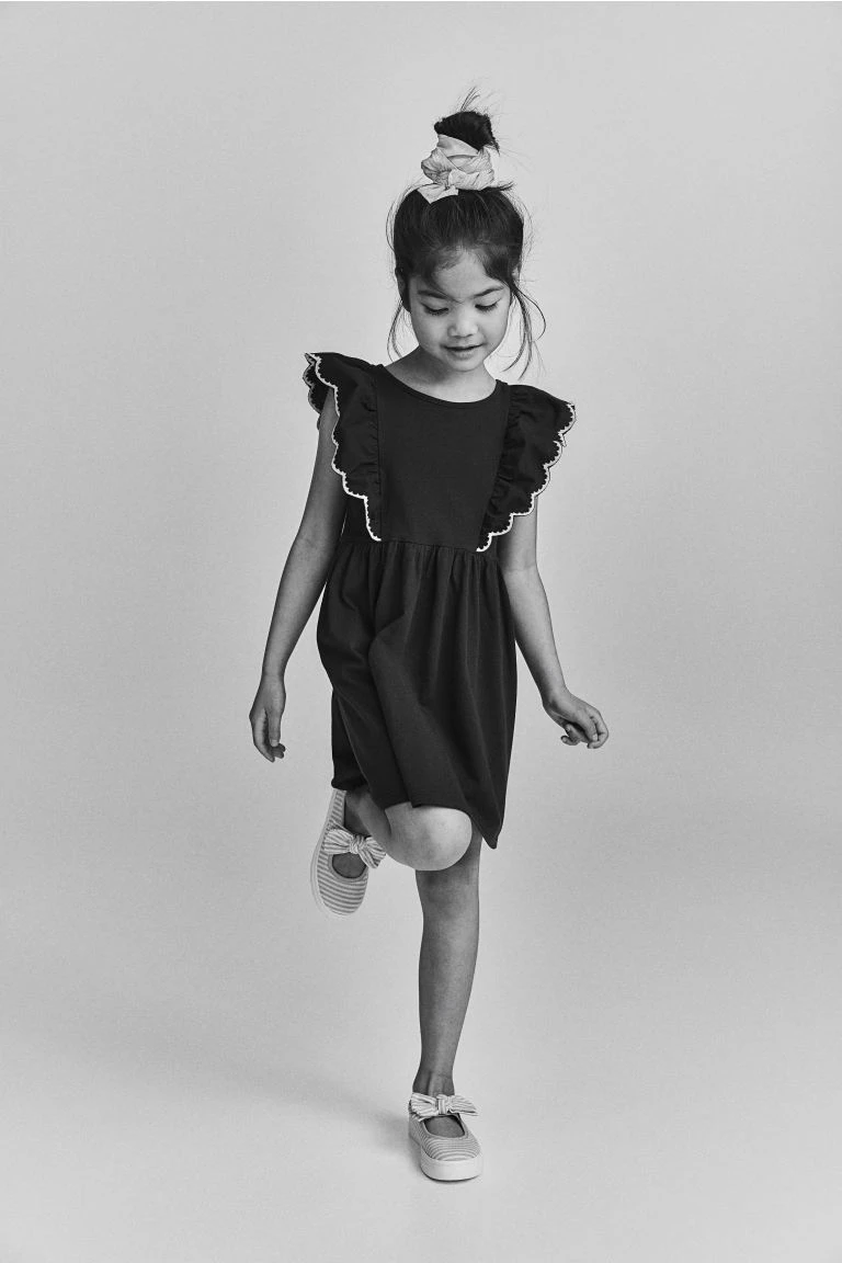 Robe volantée en jersey