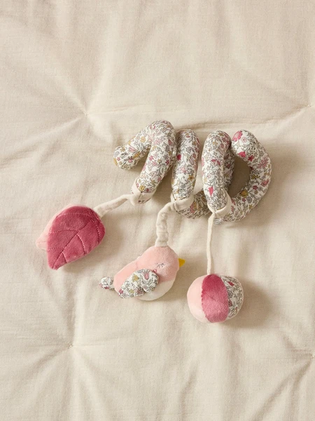 Spirale d'activités en velours et tissu Liberty