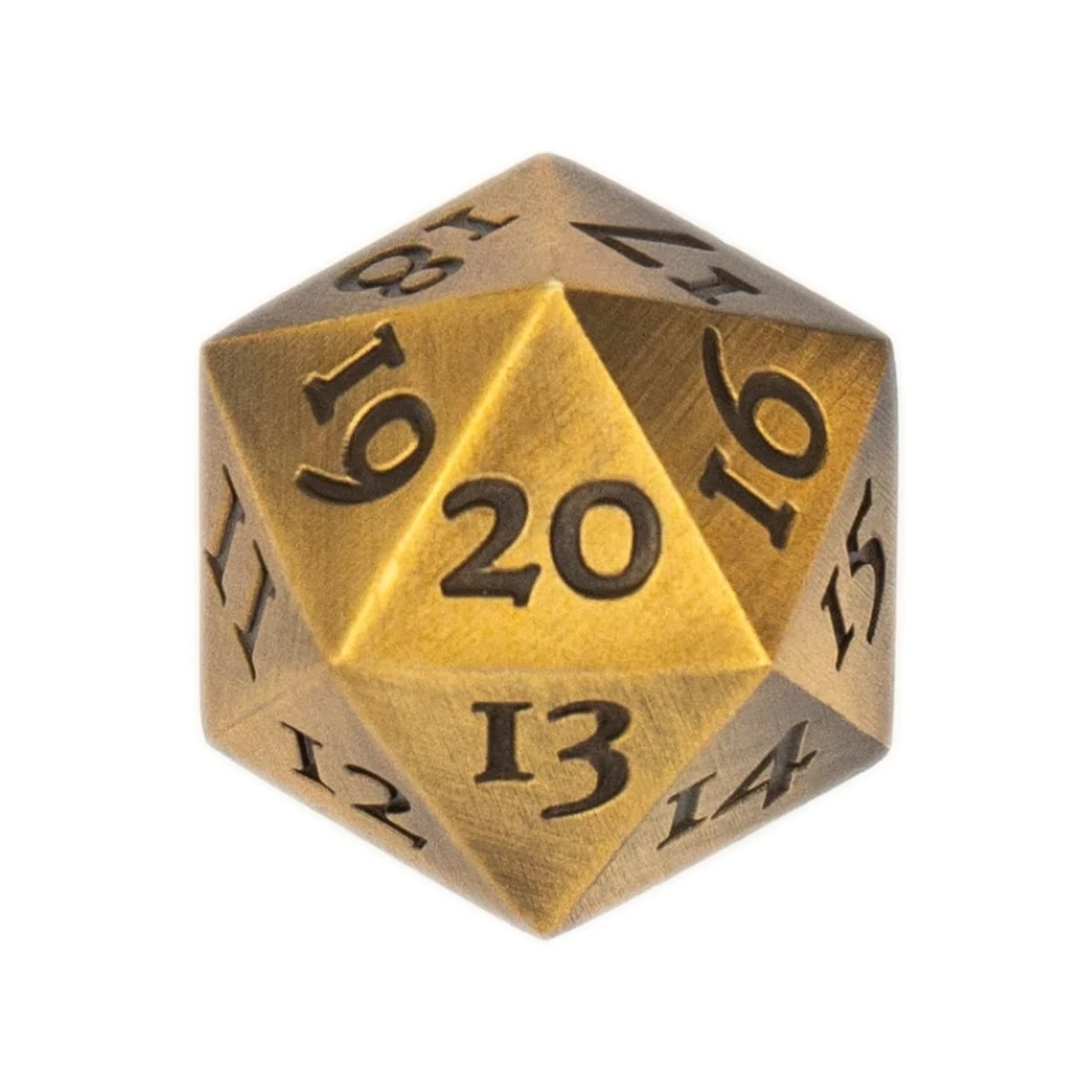 Metal D20 Dice Gold Finish Spindown Countdown Extra Large Extra Heavy MTG Magic the Gathering Life Counter