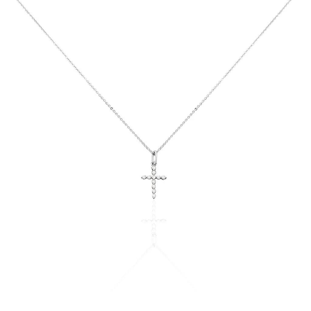 Collier Norine Argent Blanc Oxyde De Zirconium