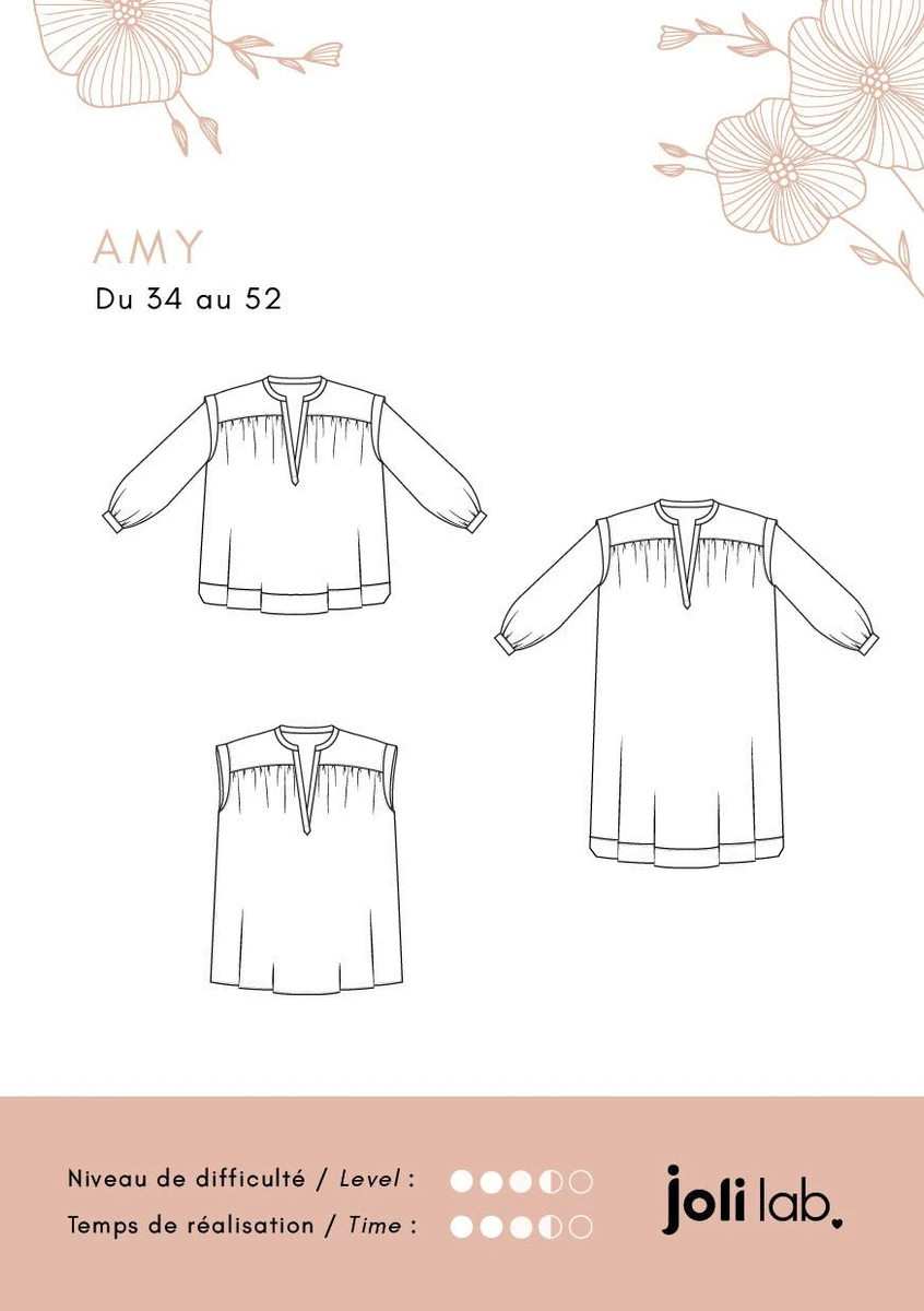 Blouse/Robe Amy - Patron Couture PDF ou Pochette