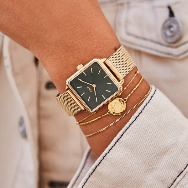 La Tétragone Mesh Green, Gold Colour