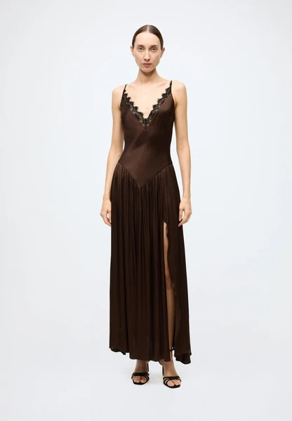 Bardot ADERIA LACE DETAIL MAXI DRESS - Robe de soirée - dark choco/marron - ZALANDO.FR