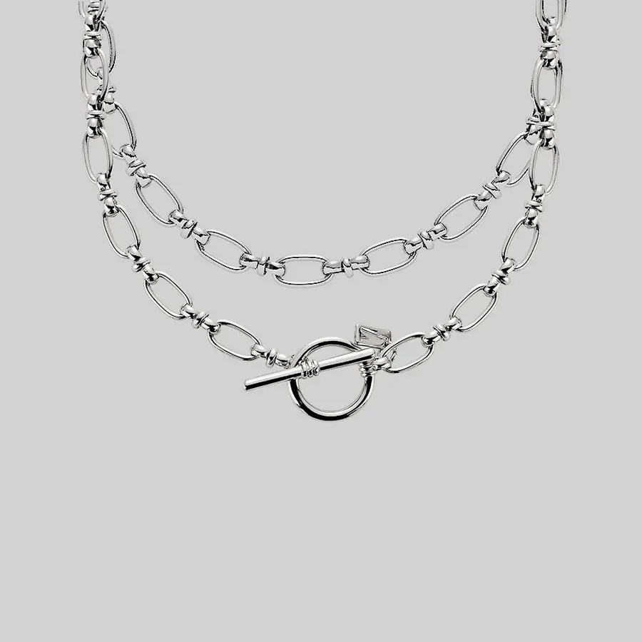 Double Wrap T-Bar Chain - Silver