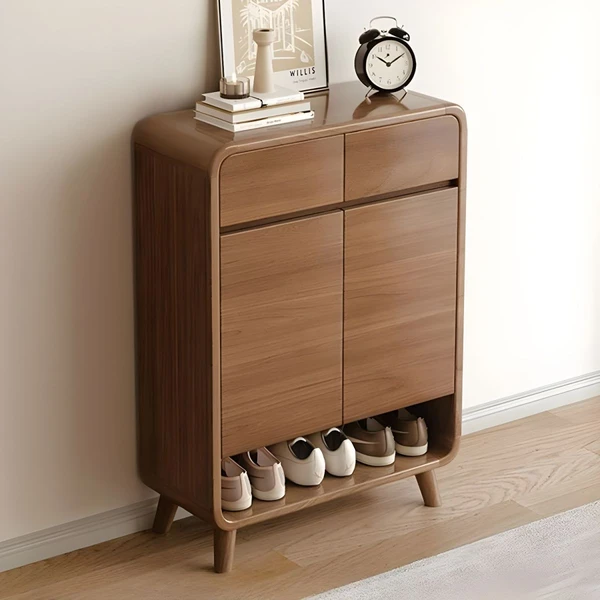Collection de rangement de chaussures modernes et étroites avec étagères et tiroirs réglables - Brun L 60 x l 32 x H 112 cm Rangement pour chaussures