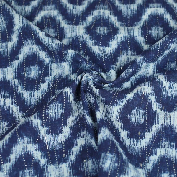 Tissu coton à motif tie and dye bleu | Pour couture d'habits de poids moyen