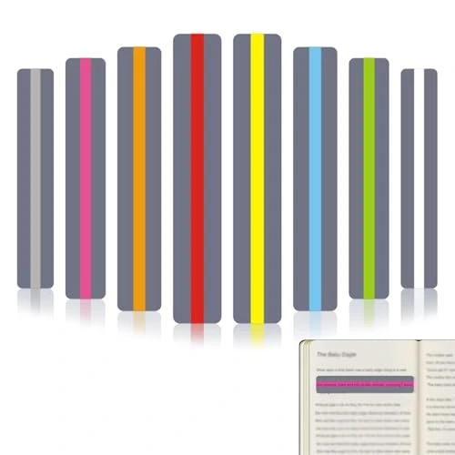 8 PCS Regle de Lecture,Règle de Lecture de Surbrillance Colorée,Bande de Lecture Guidée Colorée,Règle de Lecture Multifonctionnelle,Bande de Lecture guidée,pour L'enseignement et L'aide à la Lecture.