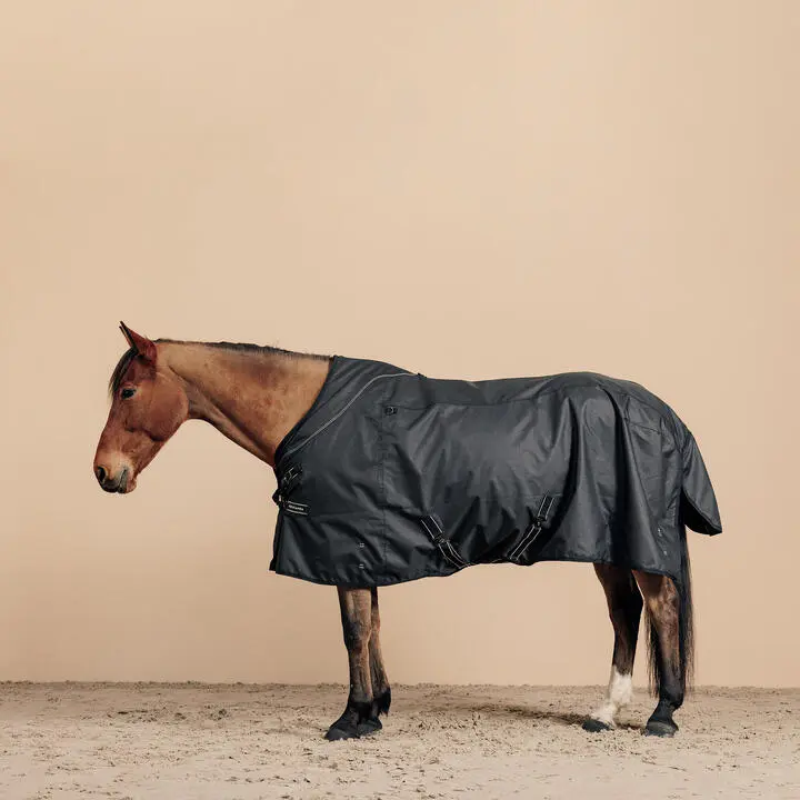 Couverture équitation imperméable 1200D Cheval et Poney - Alweather Combo noir