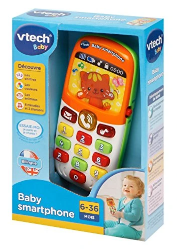 VTech - Baby Smartphone Bilingue Mixte, Téléphone Bébé, Jouet d'Éveil - Version FR