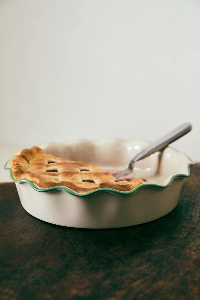 Plat de cuisson rond en grès cérame