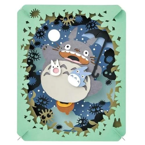 Ensky - Mon Voisin Totoro - Totoro illuminé par la Lune, Paper Theater (PT-048N) - Produit Officiel Studio Ghibli