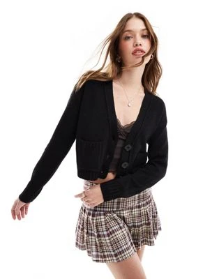 Miss Selfridge - Gilet à surpiqûres coupe carrée - Noir