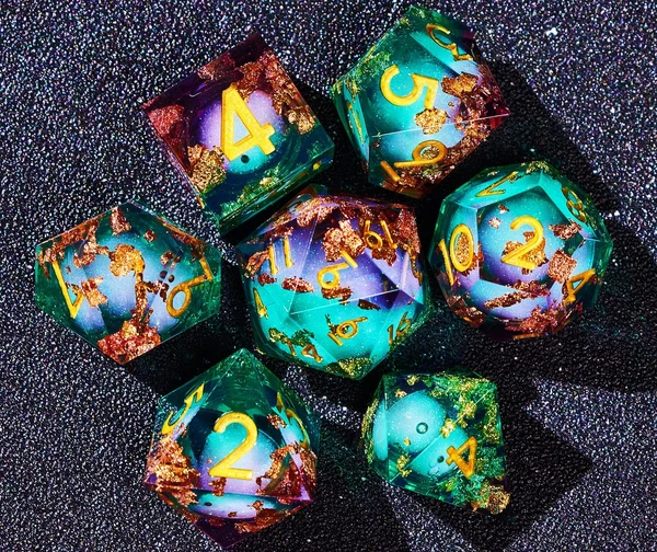 New Arrivals!! Liquid Core Dice Set for Role Playing Games, Galaxy Dungeons and Dragons Dice Set for Gifts, RPG Liquid Core D&D Dice Set