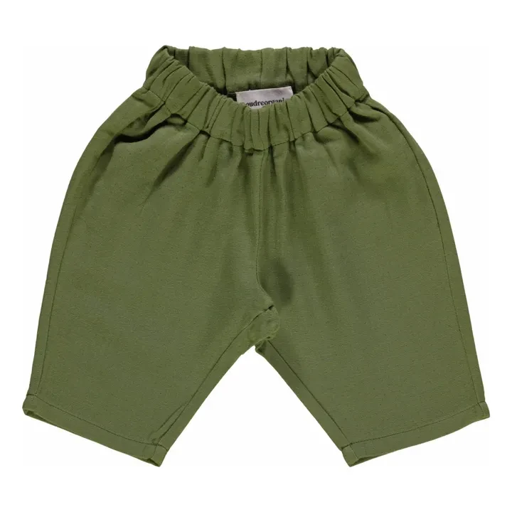 Poudre Organic - Pantalon Adiante Double Gaze de Coton Bio - Vert kaki | Smallable