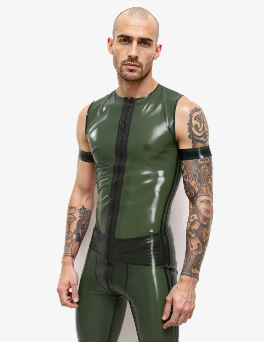 T-Shirt vert olive en latex