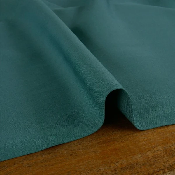 Popeline en viscose de bambou uni - bleu vert | Tissu souple et fluide pour créations élégantes