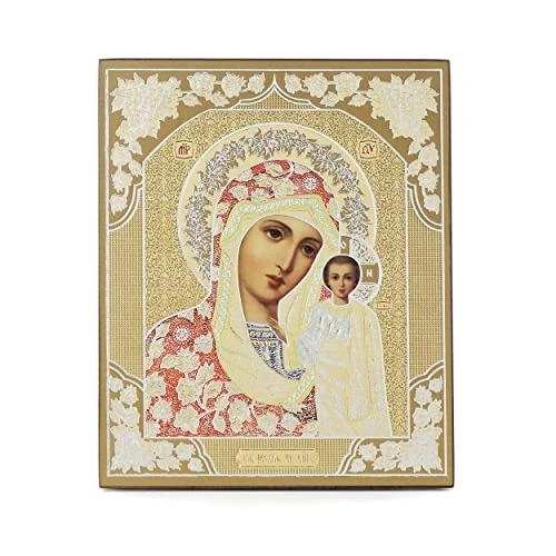 NKlaus Mère de Dieu De Kazan Icône En Bois 10x12cm chrétienne orthodoxe 11355