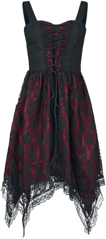Robe avec bords en dentelle & fermeture Éclair