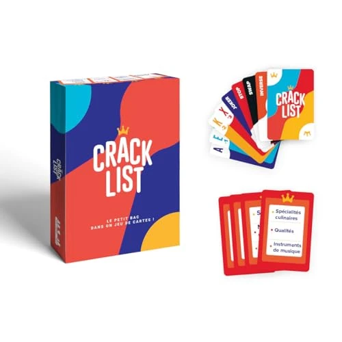 CRACK LIST - Jeu du Petit bac - Jeu de Cartes - Jeu d'ambiance - entre amis et en famille - 10 ans et plus - 2 à 8 joueurs - version française - Yaqua Studio