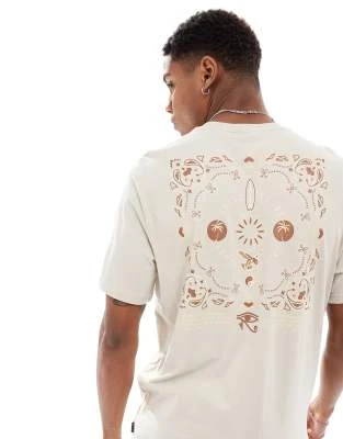 Only & Sons - T-shirt classique avec imprimé style surf au dos - Beige