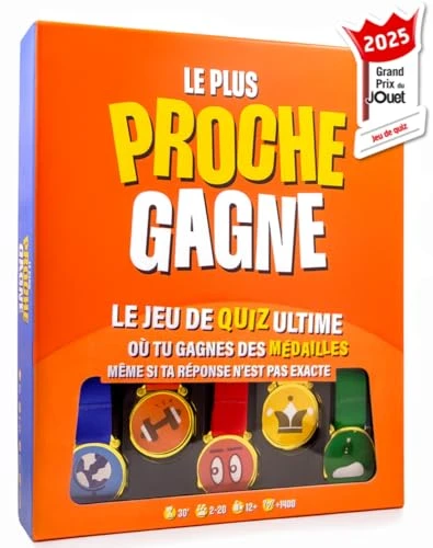 Le Plus Proche Gagne - Vainqueur Grand Prix du Jouet 2025 - Le Jeu De Quiz Ultime - Jeux de société Famille - Jeux d’Ambiance &amp; Culture générale - Cadeau Familles &amp; Amis.
