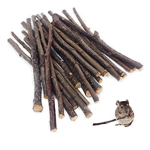 William Craft Baton Pommier,Petits Animaux à Mâcher Jouets,Bâtonnets de Pomme pour Animaux de Compagnie,Bâtons de Bois de Pommier,Bâtonnets de Pomme Naturels,pour Chinchilla Cobaye Hamster Lapin