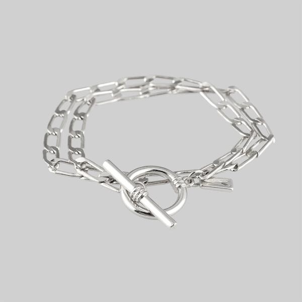 ETERNAL. Double Wrap T-Bar Bracelet - Silver – REGALROSE