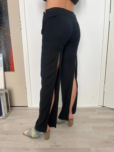 Dirk Bikkembergs black zip Pantalon trousers