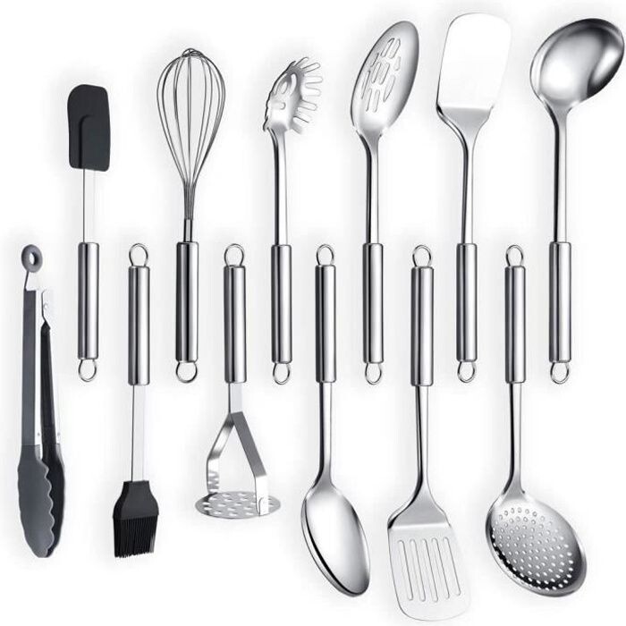 Berglander Ustensiles de cuisine , Ensemble de12 acier inoxydable Ustensiles de cuisine ，set d'ustensiles de cuisine