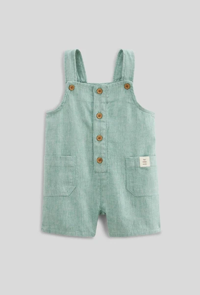         Salopette courte unie contenant du lin - Collection Cérémonie VERT pour bébé MONOPRIX PREMIUM    