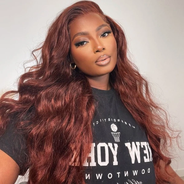 ISEE Wear Go Reddish Brown Body Wave Glueless Wig