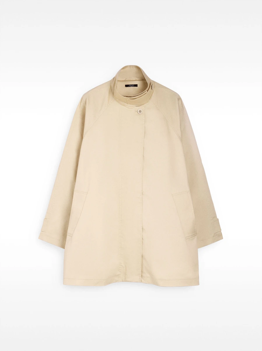 Manteau en coton à col haut Écru | Parfois