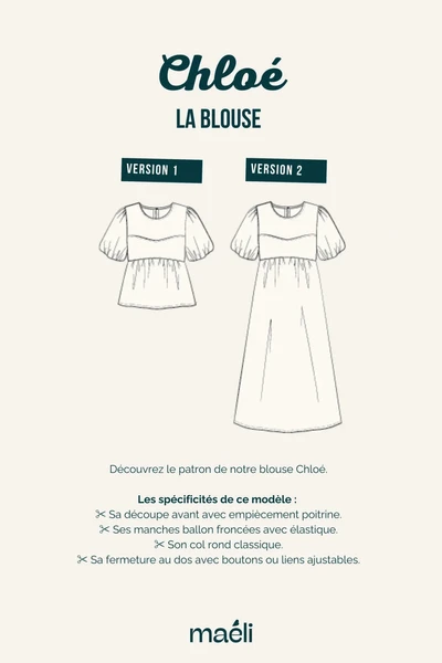 Patron La blouse, Chloé