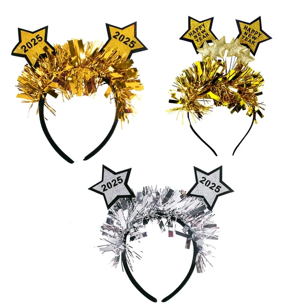 Bandeau de sauna à paillettes étoiles, cerceau à cheveux, coiffure, accessoire photo de Noël, costume de fête du Nouvel An, faveur, bonne année, 2025 - AliExpress 15