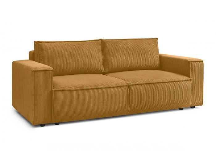 Canapé droit convertible coffre NIHAD velours côtelé | BOBOCHIC ®