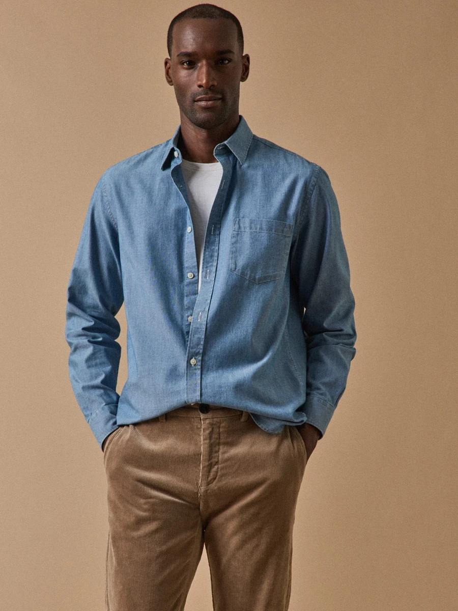 Chemise Regular Fit homme en chambray