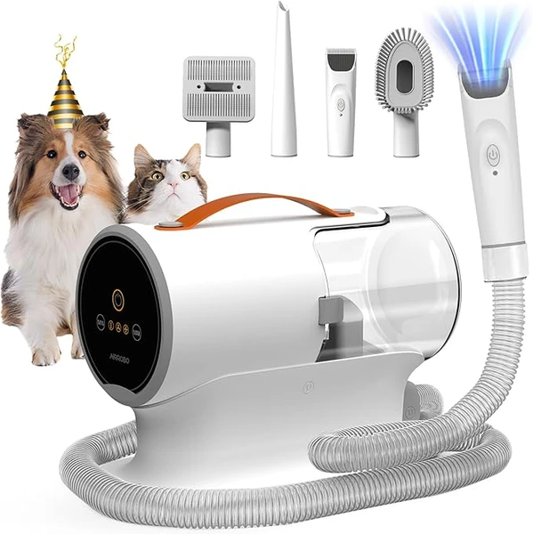 AIRROBO PG100 Kit de toilettage pour chien avec aspirateur pour ramasser 99% des poils d'animaux